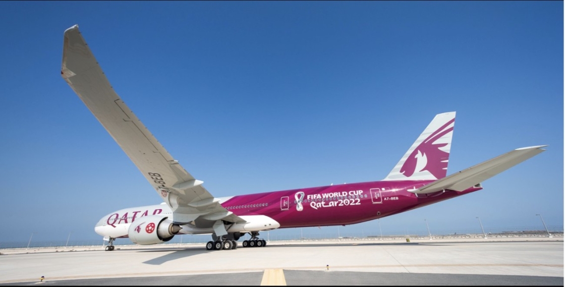 Voo especial da Qatar Airways - FIFA Qatar 2022