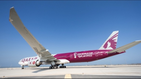 Voo especial da Qatar Airways - FIFA Qatar 2022